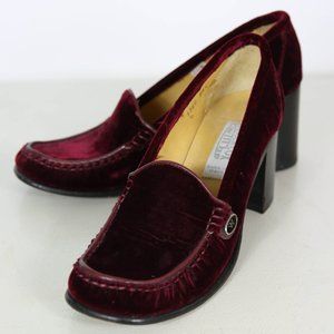 Patrick Cox Merlot Colored Velvet Heeled Loafer